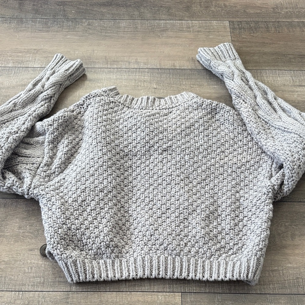 Free People Bonfire Gray Cable Knit Cardigan - Picture 3 of 3